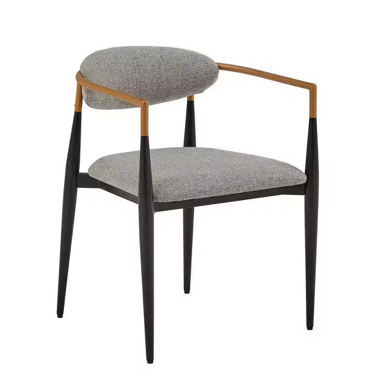 Chaise de salle à manger Merced style moderne du milieu du siècle, finition bicolore cuivre et noir (lot de 2) - iNSPIREQ