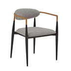 Chaise de salle à manger Merced style moderne du milieu du siècle, finition bicolore cuivre et noir (lot de 2) - iNSPIREQ