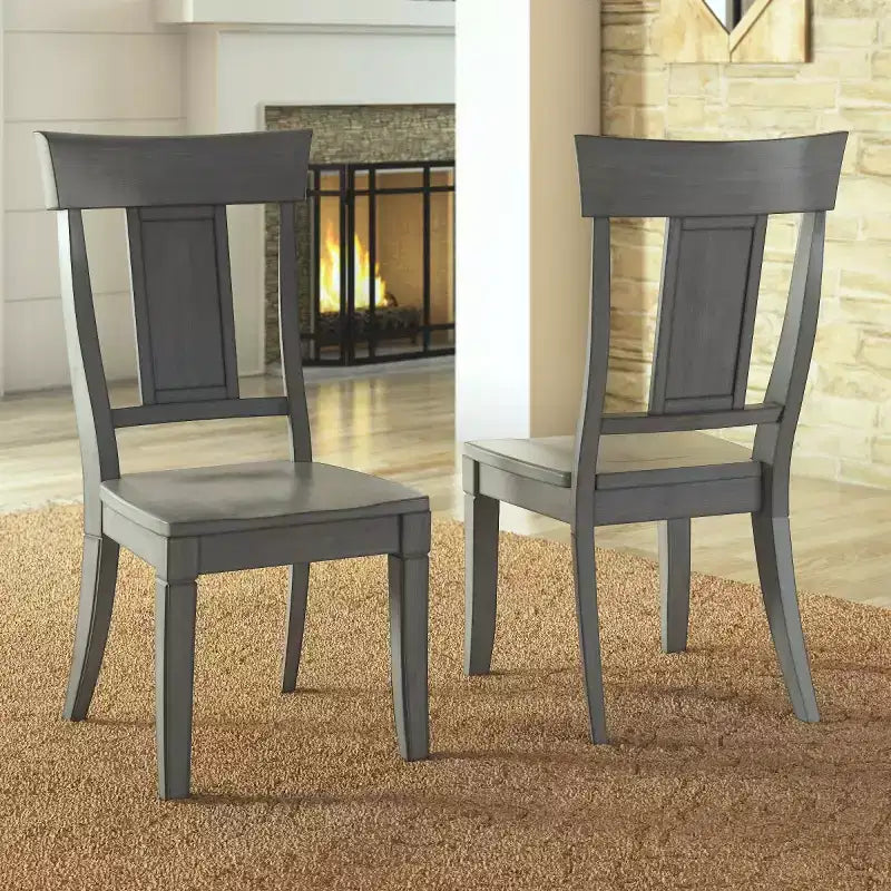 Chaises de salle à manger en bois South Hill Panel Back (Lot de 2) - iNSPIREQ