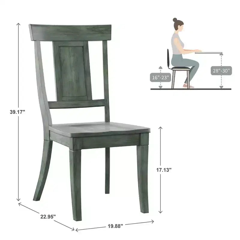 Chaises de salle à manger en bois South Hill Panel Back (Lot de 2) - iNSPIREQ