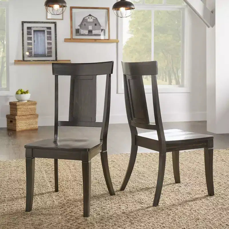 Chaises de salle à manger en bois South Hill Panel Back (Lot de 2) - iNSPIREQ