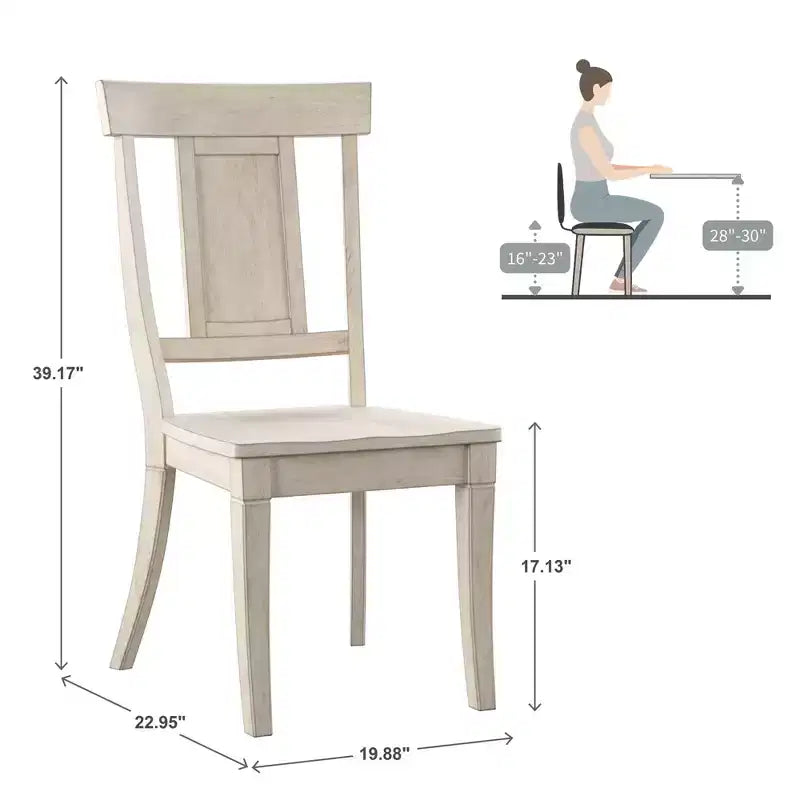 Chaises de salle à manger en bois South Hill Panel Back (Lot de 2) - iNSPIREQ