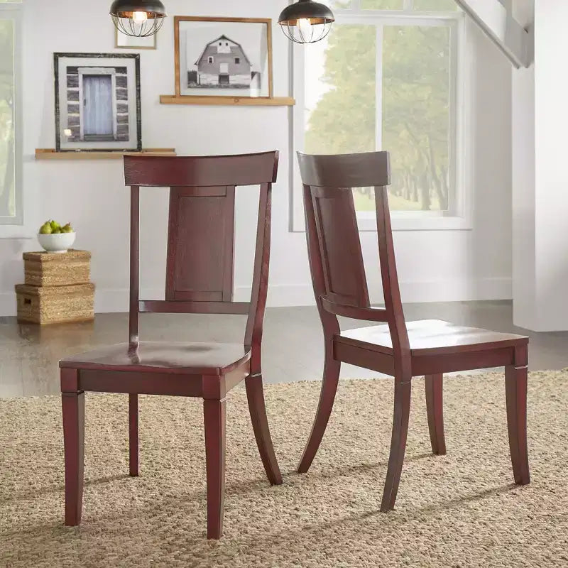 Chaises de salle à manger en bois South Hill Panel Back (Lot de 2) - iNSPIREQ