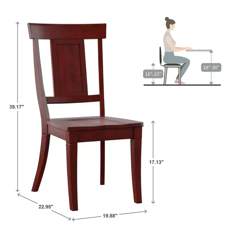 Chaises de salle à manger en bois South Hill Panel Back (Lot de 2) - iNSPIREQ