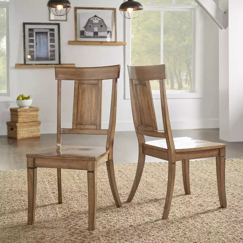 Chaises de salle à manger en bois South Hill Panel Back (Lot de 2) - iNSPIREQ