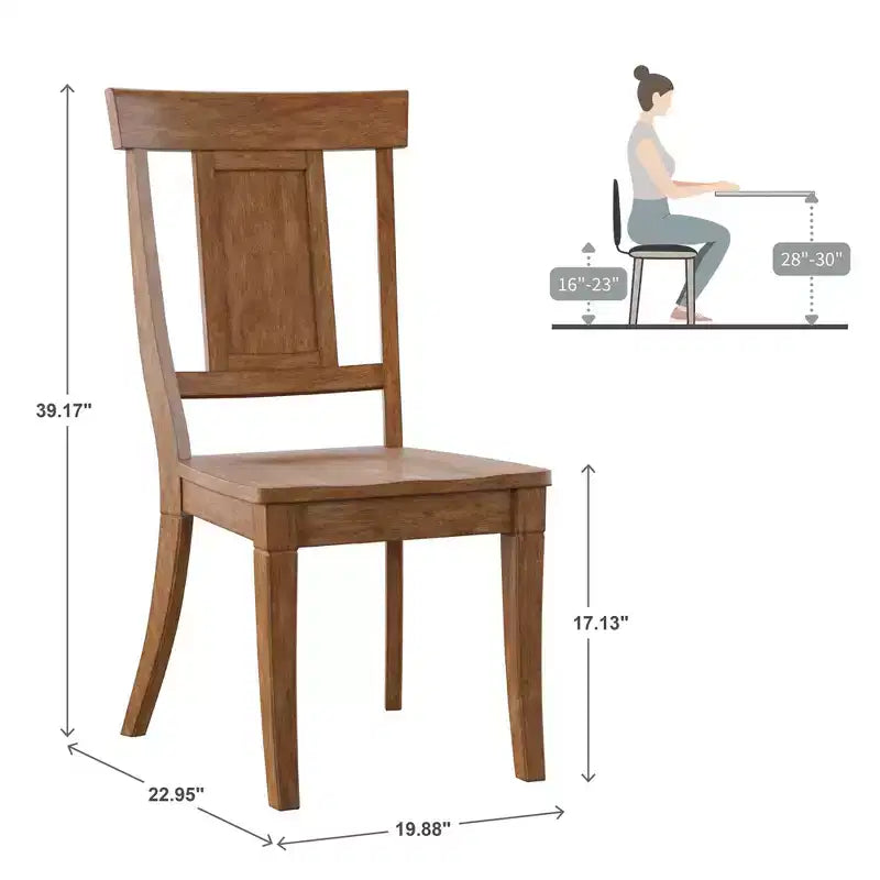 Chaises de salle à manger en bois South Hill Panel Back (Lot de 2) - iNSPIREQ