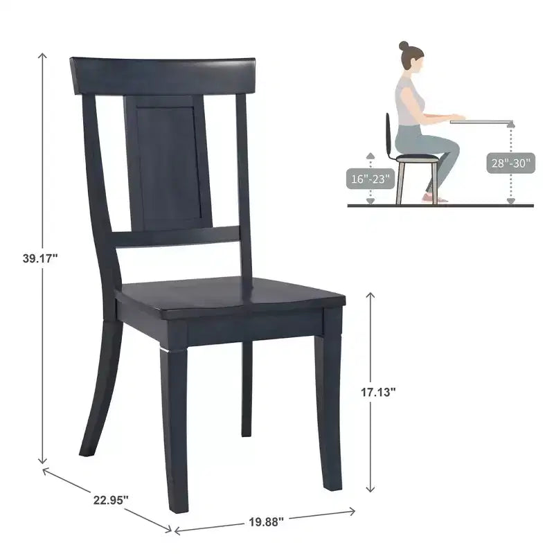 Chaises de salle à manger en bois South Hill Panel Back (Lot de 2) - iNSPIREQ