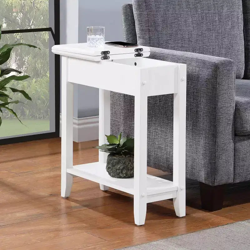 HomeStock Table d'appoint rectangulaire en bois 1 pièce