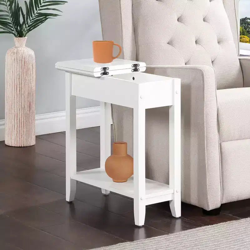 HomeStock Table d'appoint rectangulaire en bois 1 pièce