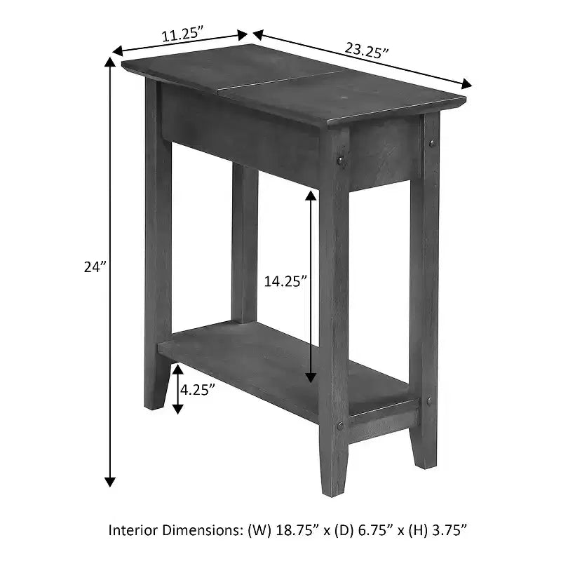 HomeStock Table d'appoint rectangulaire en bois 1 pièce