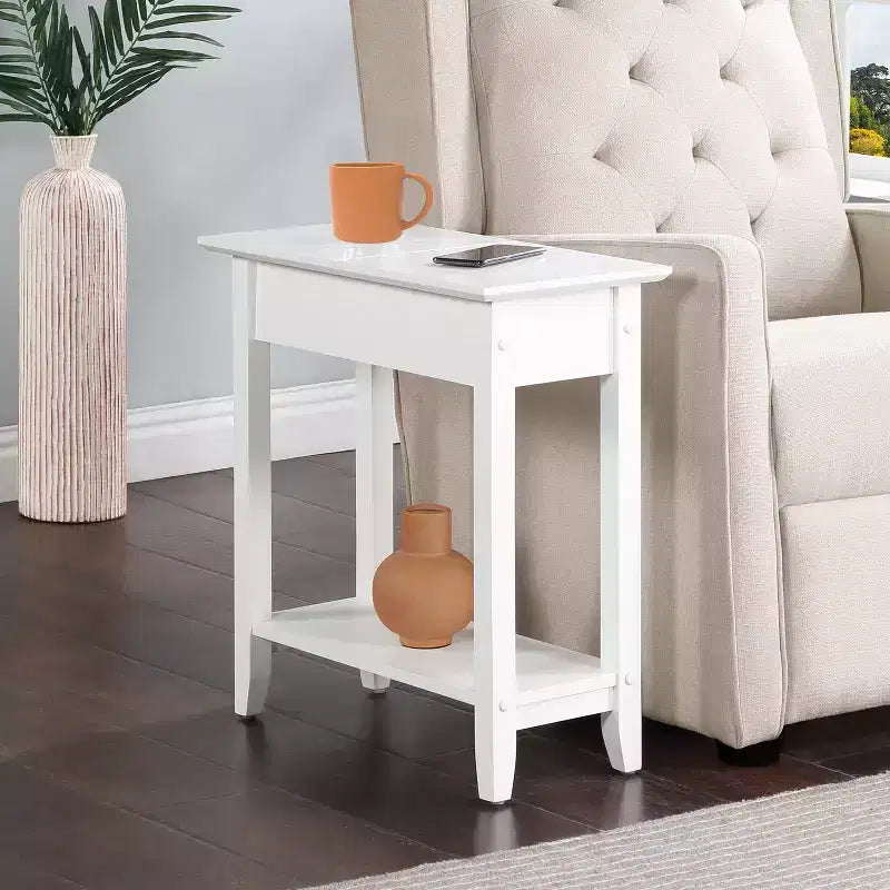 HomeStock Table d'appoint rectangulaire en bois 1 pièce