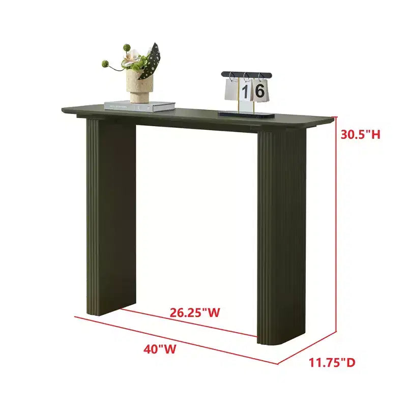 Kings Brand Furniture - Console étroite rectangulaire cannelée moderne pour entrée, couloir, salon ou foyer