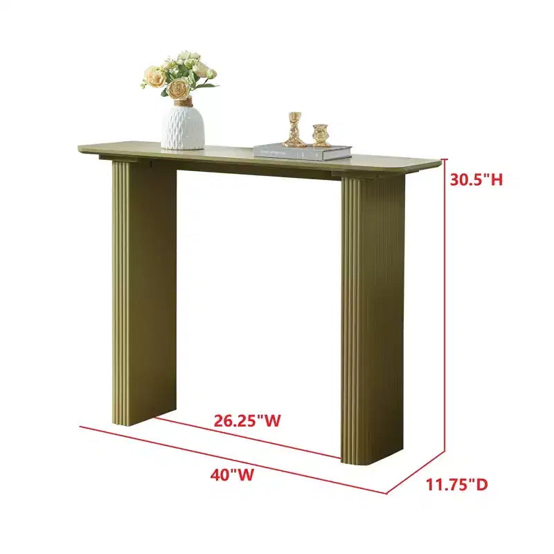 Kings Brand Furniture - Console étroite rectangulaire cannelée moderne pour entrée, couloir, salon ou foyer