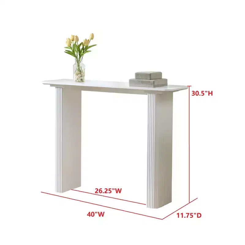Kings Brand Furniture - Console étroite rectangulaire cannelée moderne pour entrée, couloir, salon ou foyer