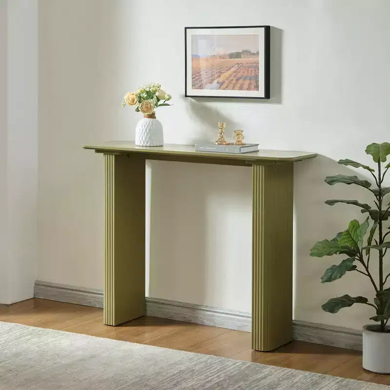 Kings Brand Furniture - Console étroite rectangulaire cannelée moderne pour entrée, couloir, salon ou foyer