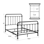 Lit double Rivington Graceful Lines victorien en métal – Noir – iNSPIRE Q