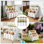 Coolmee Présentoir à fleurs avec 12 seaux carrés, Chariot à fleurs en métal avec roues pour patio, jardin, magasin, intérieur et extérieur