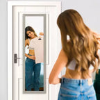 Americanflat 15x51 Miroir sur porte - Miroirs longs à suspendre en bois composite - Miroir moderne pour chambre - Miroirs à suspendre au mur