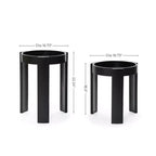 LuxenHome Lot de 2 tables gigognes noires, tables d'appoint rondes modernes et peu encombrantes pour salon, chambre à coucher