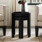 LuxenHome Lot de 2 tables gigognes noires, tables d'appoint rondes modernes et peu encombrantes pour salon, chambre à coucher