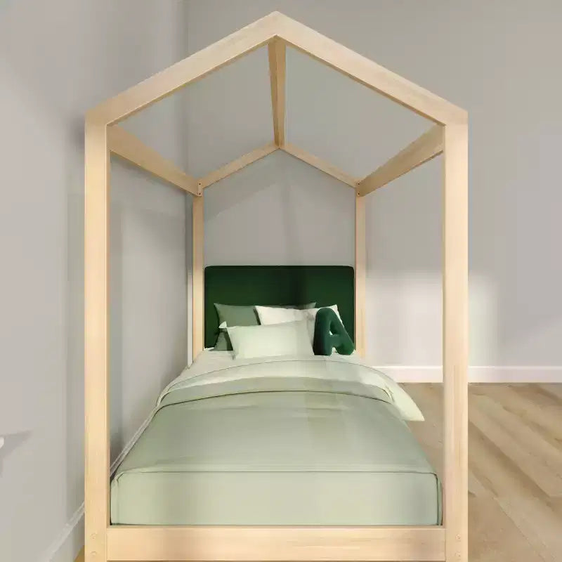 Lit jumeau cabane + tête de lit flottante pour lits superposés, jumeau 945 x 535 mm