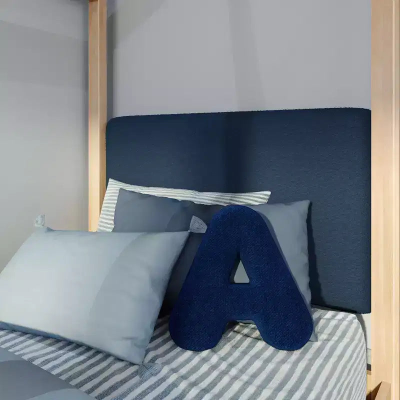 Lit jumeau cabane + tête de lit flottante pour lits superposés, jumeau 945 x 535 mm