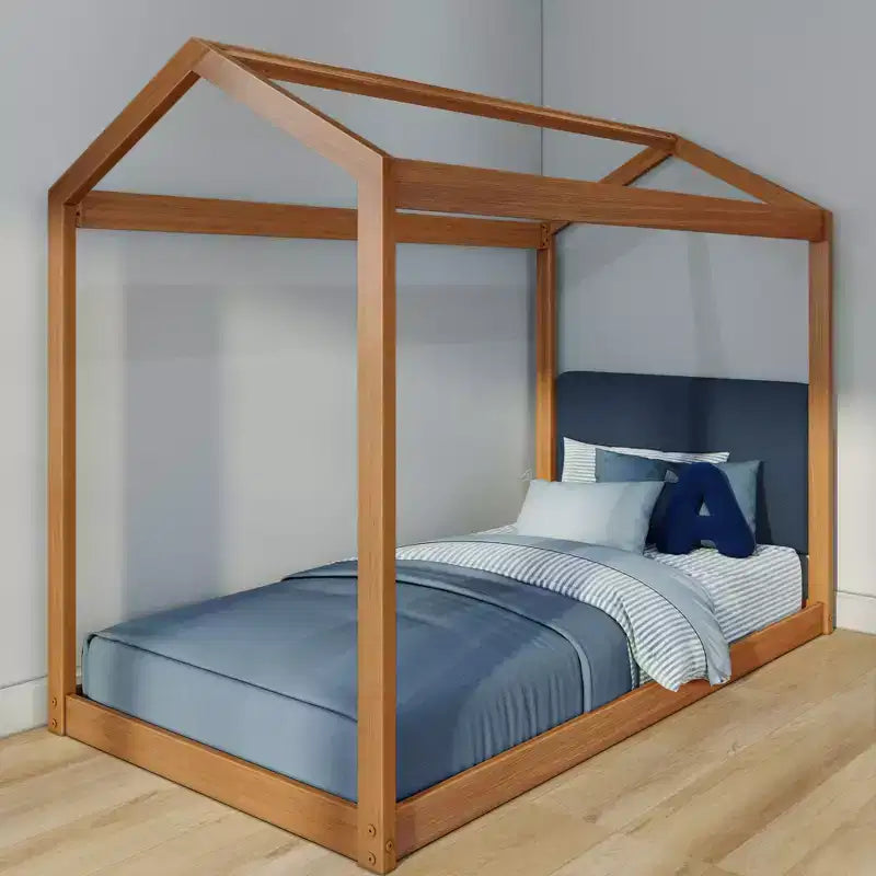 Lit jumeau cabane + tête de lit flottante pour lits superposés, jumeau 945 x 535 mm
