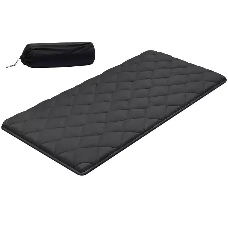 VEVOR Japanese Tatami Mat, Twin Size Foldable Japanese Tatami Mattress, Futon Mattress with Storage Bag, 9-Layer Floor Mat, 80 x 39 x 3.5 in, Black