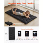 VEVOR Tapis Tatami Japonais, Matelas Tatami Japonais Pliable Taille Double, Matelas Futon avec Sac de Rangement, Tapis de Sol 9 Couches, 80 x 39 x 3,5 pouces, Noir