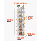 Étagère à chaussures rotative VEVOR 7 niveaux, tour à chaussures pivotante à 360°, présentoir carrousel de rangement rotatif rond, présentoir organiseur autonome Lazy Susan, blanc