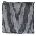 Pouff ottoman rayé en coton gris 18 de HomeRoots