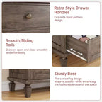 Commode 4 tiroirs pour chambre à coucher, commode vintage avec poignées sculptées et pieds fuselés, commode en bois avec grande capacité de rangement