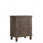 Commode 4 tiroirs pour chambre à coucher, commode vintage avec poignées sculptées et pieds fuselés, commode en bois avec grande capacité de rangement