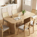 Table de salle à manger 160 cm pour 6 à 8 personnes, Table de cuisine de style campagnard avec grand plateau, Table à manger rectangulaire pour salle à manger, salon, cuisine