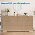 Commode en bois avec poignées métalliques pour salon, couloir, entrée