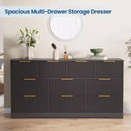 Commode en bois avec poignées métalliques pour salon, couloir, entrée