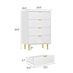 Commode à 5 tiroirs cannelés pour chambre, commode haute moderne avec grain de bois, commode verticale en bois style ferme pour placard, couloir