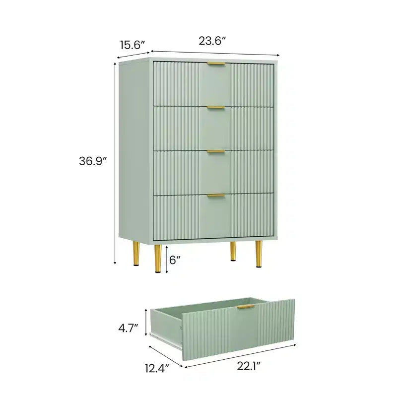 Commode à 5 tiroirs cannelés pour chambre, commode haute moderne avec grain de bois, commode verticale en bois style ferme pour placard, couloir