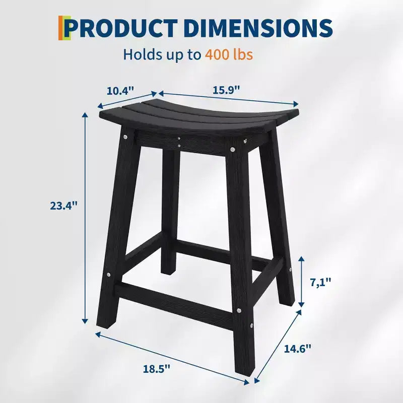 Tabouret de bar robuste et résistant aux intempéries, chaise de patio extérieure hauteur comptoir, résine durable pour balcon, terrasse