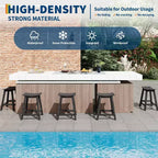 Tabouret de bar robuste et résistant aux intempéries, chaise de patio extérieure hauteur comptoir, résine durable pour balcon, terrasse