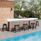 Tabouret de bar robuste et résistant aux intempéries, chaise de patio extérieure hauteur comptoir, résine durable pour balcon, terrasse