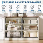 Commode, Commode à 6 tiroirs horizontaux cannelés, Organiseur de chambre en bois pour petits espaces, Rangement de vêtements