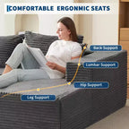 Canapé modulaire sectionnel nuage douillet et spacieux, grand canapé moelleux en forme de L de 269 cm avec méridienne, design confortable sans armature, aucun assemblage requis, pour salon moderne