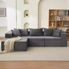 Canapé modulaire sectionnel nuage douillet et spacieux, grand canapé moelleux en forme de L de 269 cm avec méridienne, design confortable sans armature, aucun assemblage requis, pour salon moderne