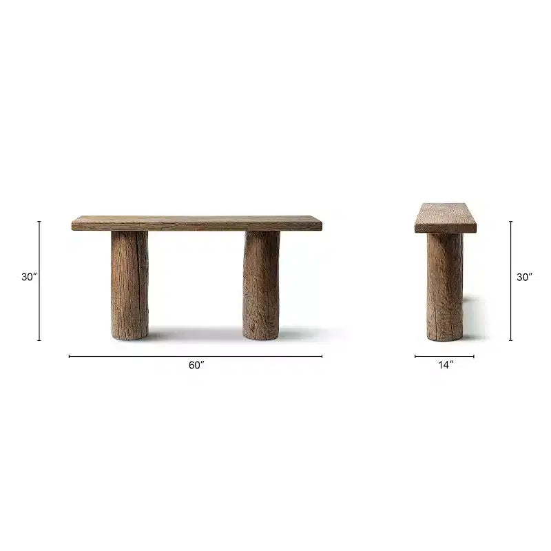 Jennifer Taylor Home Arbor 60 Table console à double pilier en orme recyclé