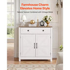 Meuble bar à café VEVOR, Table de bar à café de style ferme avec tiroir, Buffet avec 2 portes coulissantes, 75 x 37,5 x 80 cm, Blanc