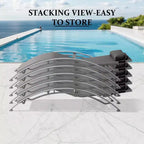 Ensemble de 3 chaises longues de piscine avec 2 chaises réglables et 1 table d'appoint