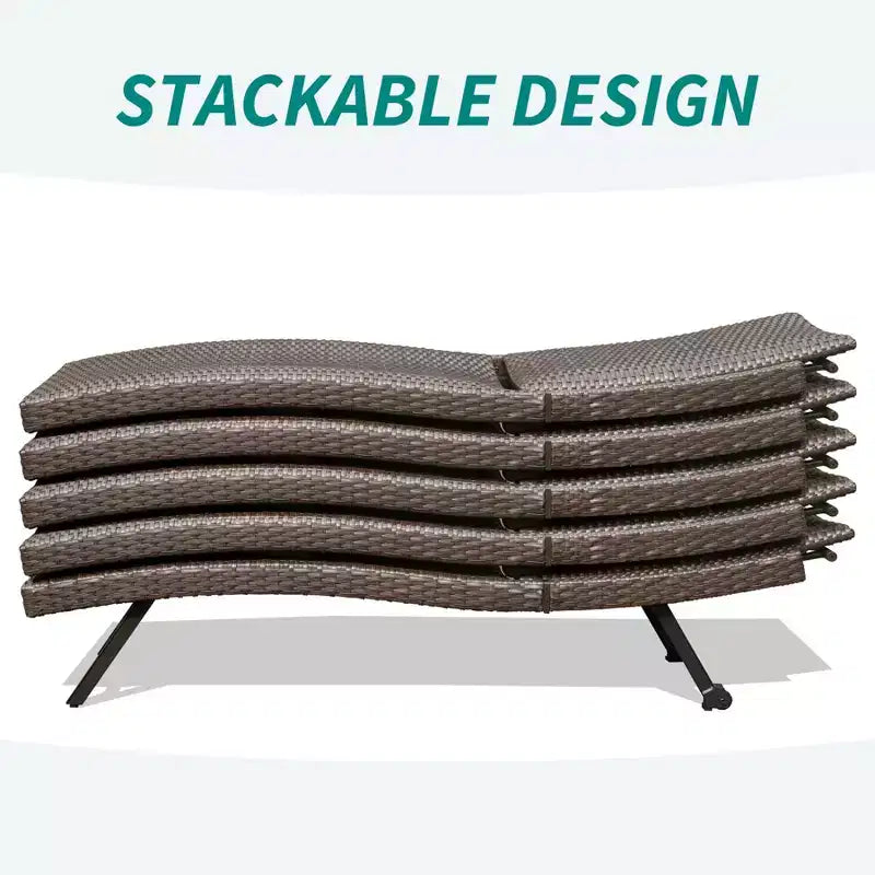 Chaise longue d'extérieur en osier et aluminium 2 pièces Clihome - Inclinaison réglable