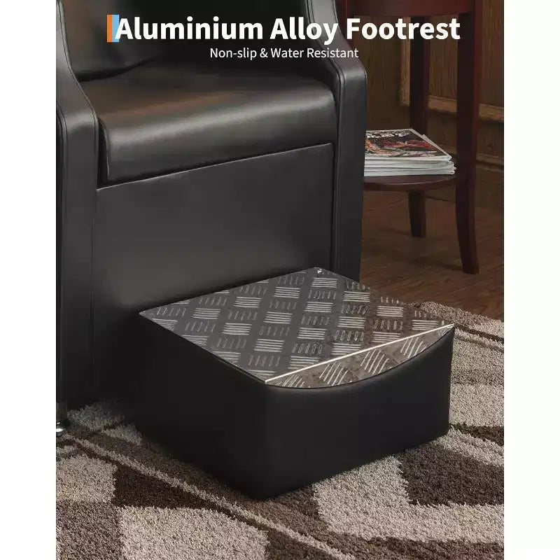 Ensemble lavabo et fauteuil de shampoing, station de lavage de cheveux capacité 450 lb, lavabo en céramique avec repose-pieds