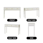 Coiffeuse blanc crème avec 3 tiroirs, bureau d'écriture, console d'entrée, table d'appoint de rangement, sans miroir - ModernLuxe
